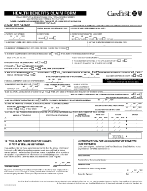 Health Benefits Claim Form