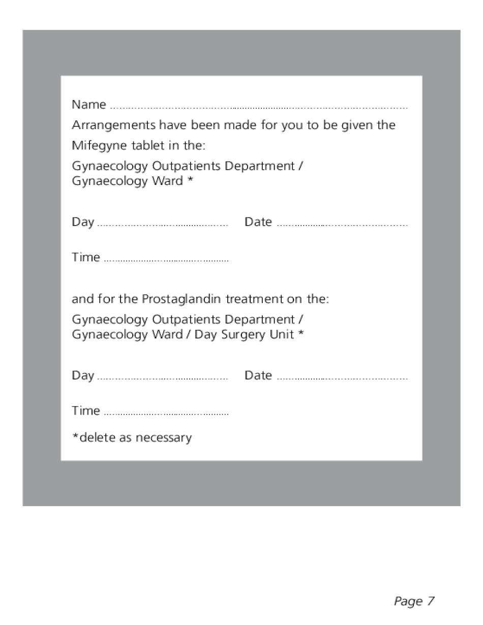 Miscarriage Paperwork Form