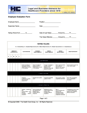 employee evaulation form