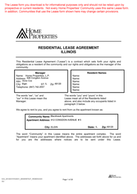 Illinois Residential Lease Agreement
