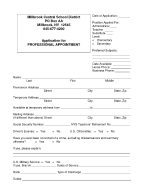 New York Teacher Application Form