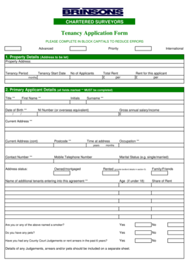 UK Tenancy Application Form