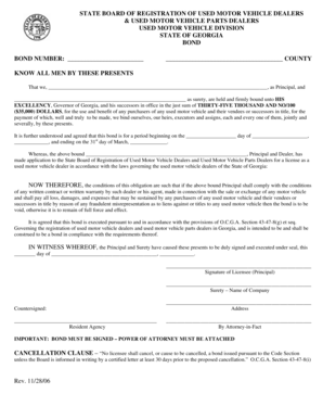 surety bond form