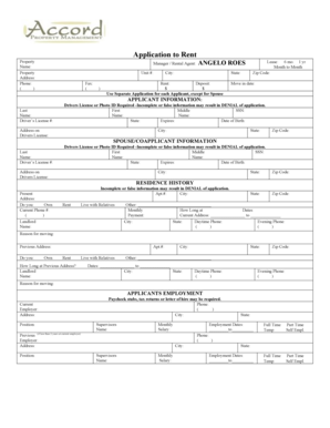 Rental Application Form