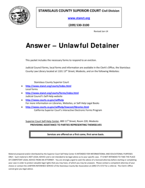 Answer – Unlawful Detainer Form UD-105