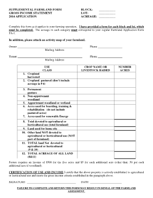 Supplemental Farmland Application Form