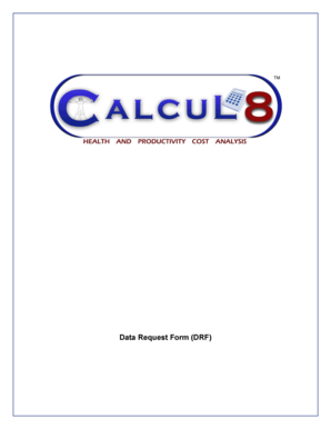 Data Request Form for CALCUL8 Report