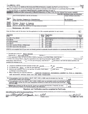Form 8868 Application for Extension of Time