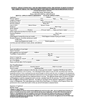 Rental Application Agreement