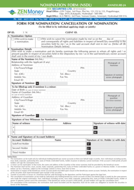 Nomination Form for Securities