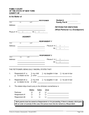 New York Grandparent Visitation Petition