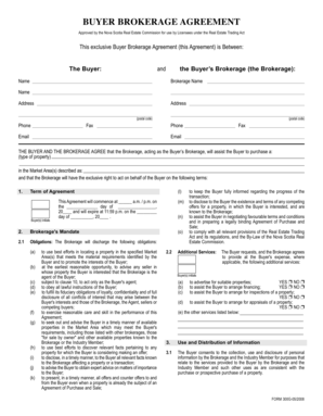 Nova Scotia Buyer Brokerage Agreement