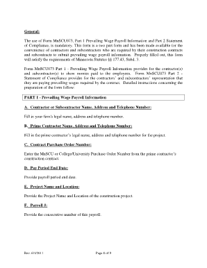 Minnesota Prevailing Wage Payroll Form