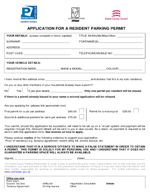 Resident Parking Permit Application