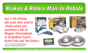 Brakes & Rotors Mail-In Rebate Form