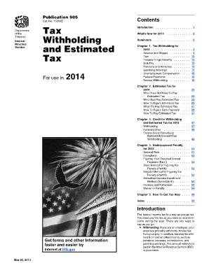 Publication 505 Tax Withholding and Estimated Tax