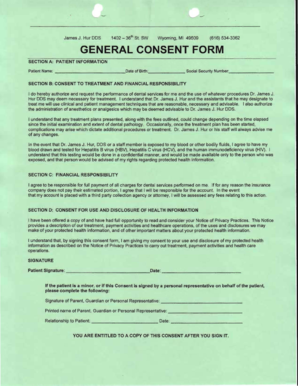 General Consent Form for Dental Treatment