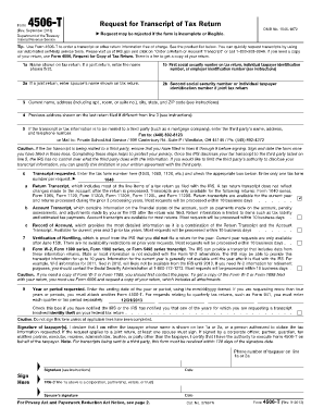 4506t sample - Request for Transcript of Tax Return - Private School Aid Service - psas