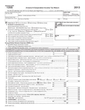 Arizona S Corporation Income Tax Return 2013
