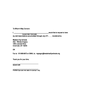 Sick Leave Balance Transfer Request