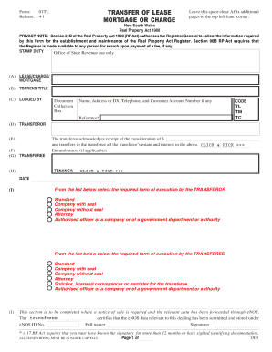 transfer of lease form nsw