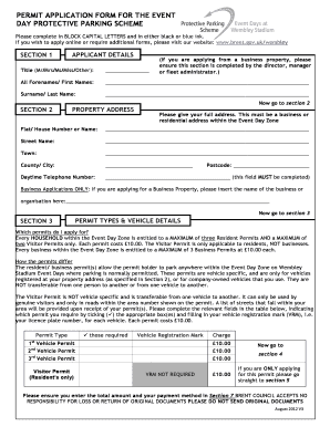 Event Day Protective Parking Permit Application