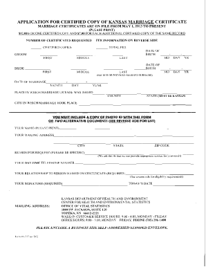 Marriage certificate form pdf - kansas marriage certificate