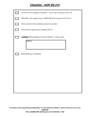 DD Form 215 Correction Request