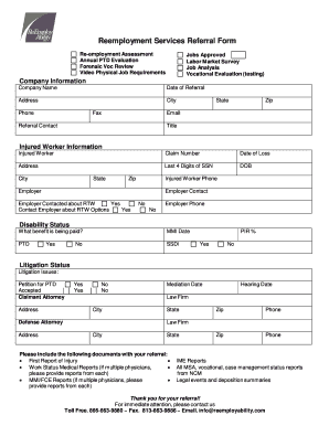 Reemployment Services Referral Form