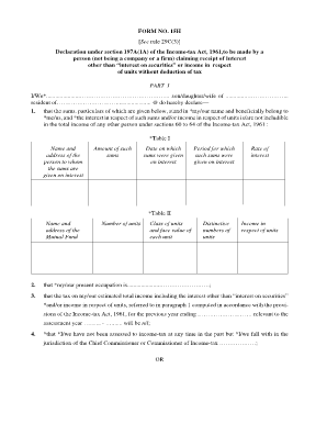 Form 15H Declaration