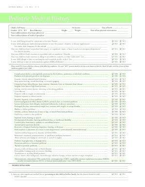 Pediatric Medical History Form