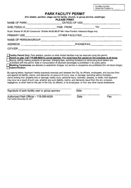 Park Facility Permit