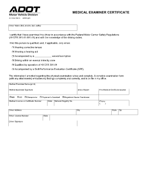 Medical Examiner Certificate