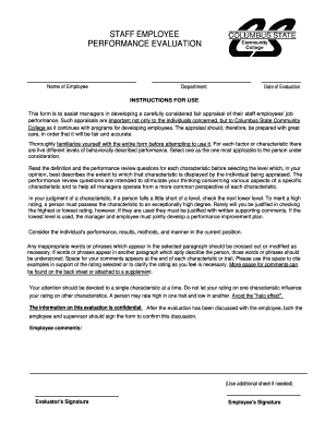 Staff Employee Performance Evaluation