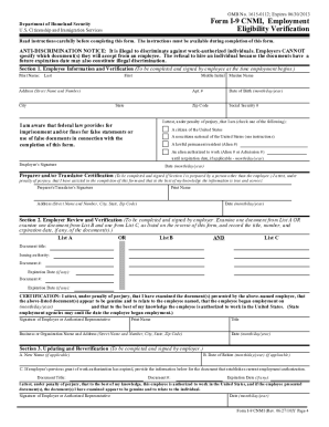 Form I-9 CNMI Employment Eligibility Verification