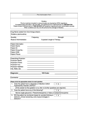 Strattera Prior Authorization Form