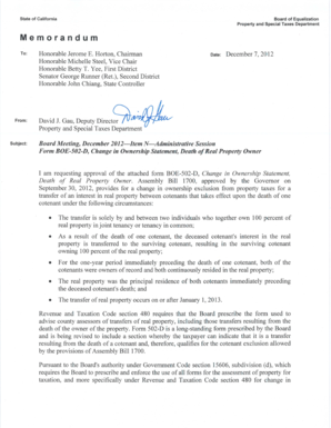 California Change in Ownership Statement