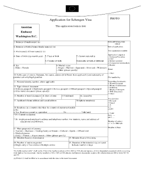 Schengen Visa Application Form