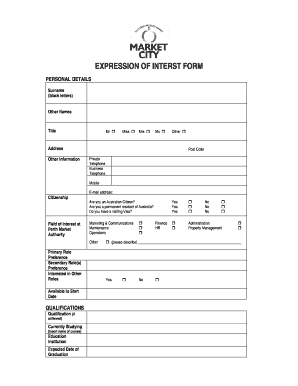 Expression of Interest Form