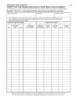 LG287 PTDD Cash Bank Reconciliation - Minnesota.gov - mn