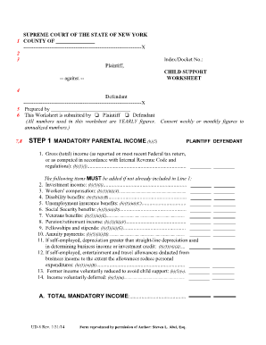 New York Child Support Worksheet