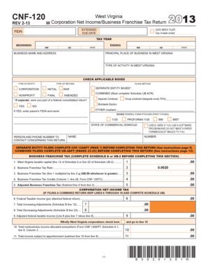 West Virginia Corporation Net Income Tax Return