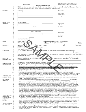 Wisconsin Apartment Lease Agreement