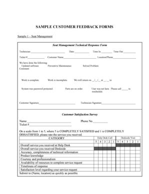 Seat Management Technical Response Form