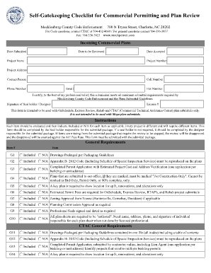 Commercial Permitting and Plan Review Checklist