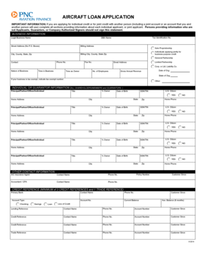 Aircraft Loan Application Form