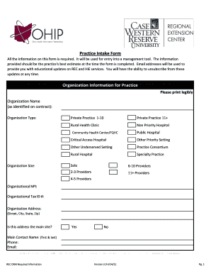 Practice Intake Form