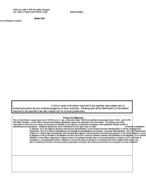 OGE Form 450 Confidential Financial Disclosure Report