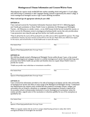 Meningococcal Vaccine Consent/Waiver Form