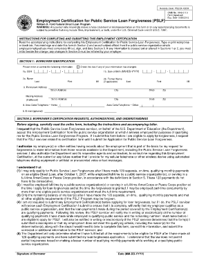 Employment Certification for Public Service Loan Forgiveness